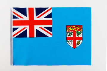 Fototapeta premium Fiji flag on white background