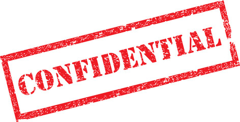 Confidential Stamp. Red Text Rubber Stamp Ink - Vector.