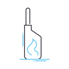 gas burner line icon, outline symbol, vector illustration, concept sign
