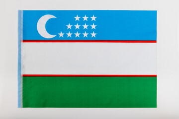 Uzbekistan flag on white background