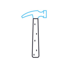 hammer line icon, outline symbol, vector illustration, concept sign