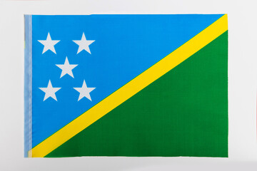 Solomon Islands flag on white background