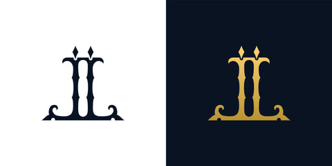 Decorative Vintage Initial letters LL monogram. Suitable for tattoo studio, salon, boutique, hotel, college, retro, interlock style