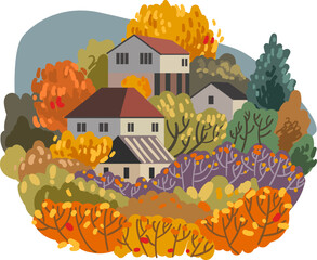 Autumn banner. Vector illustration with autumn mood. - 523768824