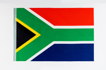 South Africa flag on white background