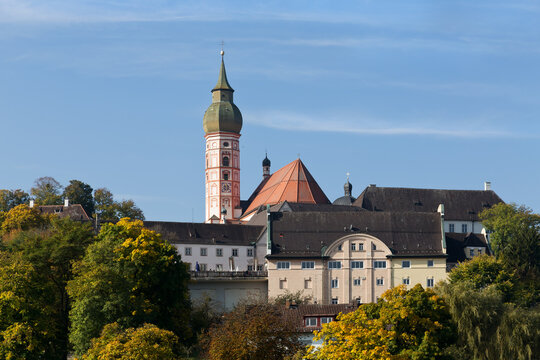 Kloster Andechs auf dem heiligen Berg s&uuml;dlich von M&uuml;nchen in Oberbayern