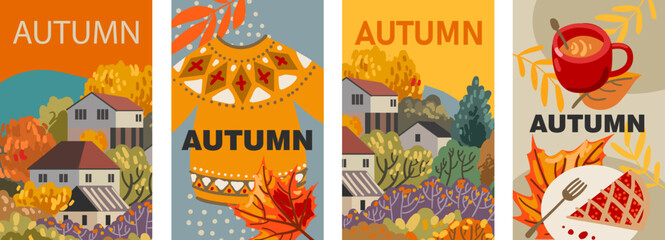 Autumn banner. Vector illustration with autumn mood. - 523769453