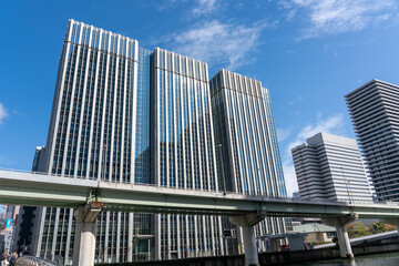 中之島から見る堂島の都市風景