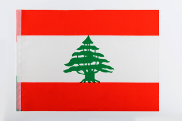 Lebanon flag on white background