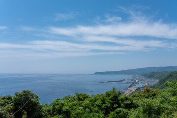 Fototapeta na wymiar 室戸スカイラインから見る室戸岬町の風景
