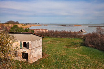 Valli di Comacchio, Emilia Romagna, Ferrara, Italy: landscape of the lagoon in the nature reserve...