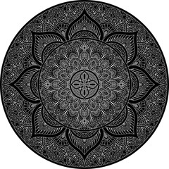 A pattern motif mandala art ornament circular floral design element