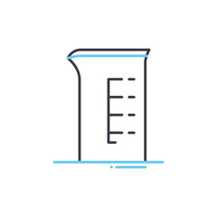 measuring cup line icon, outline symbol, vector illustration, concept sign