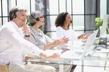 Fototapeta premium Business group working in customer and help desk office