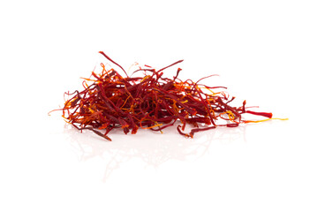 Naklejka premium Dried saffron spice isolated