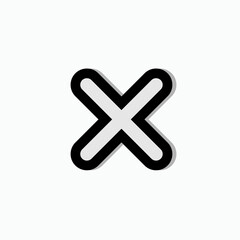 Obraz premium Cross Geometric Basic Shape Icon. Multiply Sign and Symbol for Design, Presentation, Website or Apps Elements – Vector. 