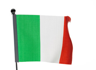 Italian flag waving on white background