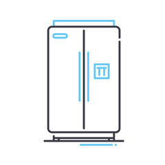 refrigerator line icon, outline symbol, vector illustration, concept sign