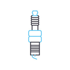 spark plug line icon, outline symbol, vector illustration, concept sign