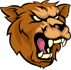 An illustration of a grizzly bear animal mean sports mascot head