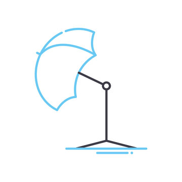 studio umbrellas line icon, outline symbol, vector illustration, concept sign