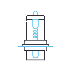 spark plug line icon, outline symbol, vector illustration, concept sign