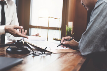 Discussing legal matters and signing important documents
