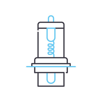 spark plug line icon, outline symbol, vector illustration, concept sign