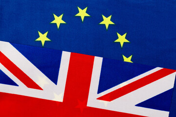 British and European Union flags together