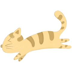 Yellow Cat watercolor drawing.