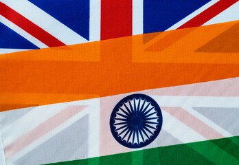 UK and Indian national flags together