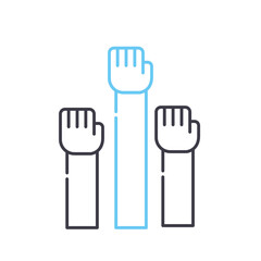 support hands line icon, outline symbol, vector illustration, concept sign