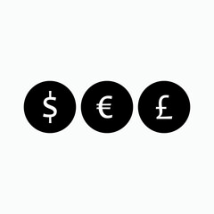Currencies Icon. Business Element Symbol - Vector.