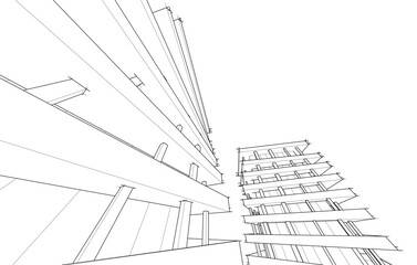 Modern architecture vector 3d illustration