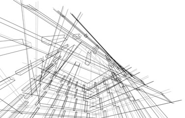 Obraz premium Modern architecture vector 3d illustration