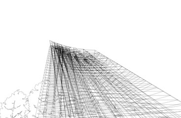 Modern architecture vector 3d illustration