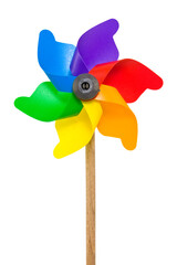 Colorful pinwheel on transparent background