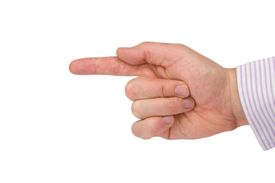 Human hand pointing with finger