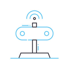 motion sensor line icon, outline symbol, vector illustration, concept sign
