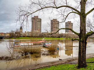 Obraz premium Mannheim Neckar Hochwasser