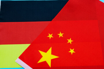 Chinese and German national flags together