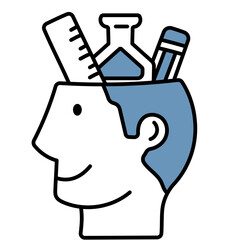 education skill head icon, experience talent vector