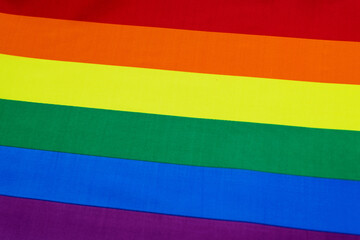 Close up of rainbow flag