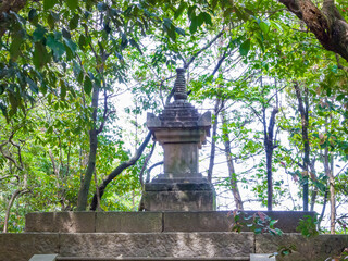 Fototapeta premium Tomb of Ganjin (Jianzhen) at the Toshodai-ji Temple in Nara, Japan
