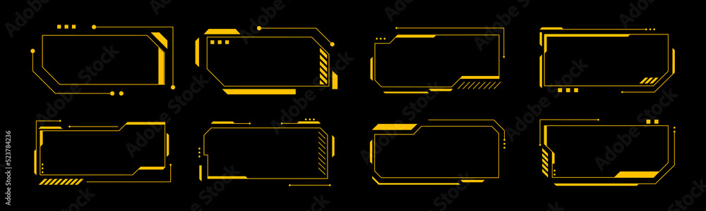 Poster Modern interface for HUD display and gaming style copy space. Square shape with futuristic modern theme for overlays.
