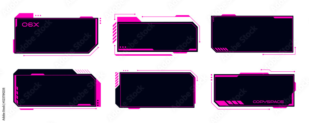 Poster Modern interface for HUD display and gaming style copy space. Square shape with futuristic modern theme for overlays.
