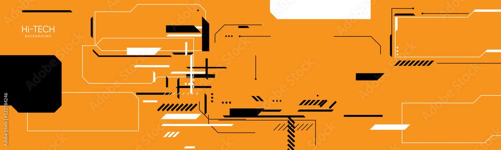 Poster Modern interface for HUD display and gaming style copy space. Square shape with futuristic modern theme for overlays.