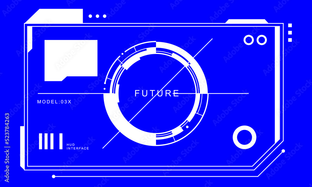 Fototapete high technology hud user interface. sci-fi futuristic display with detail for modern monitor screen 