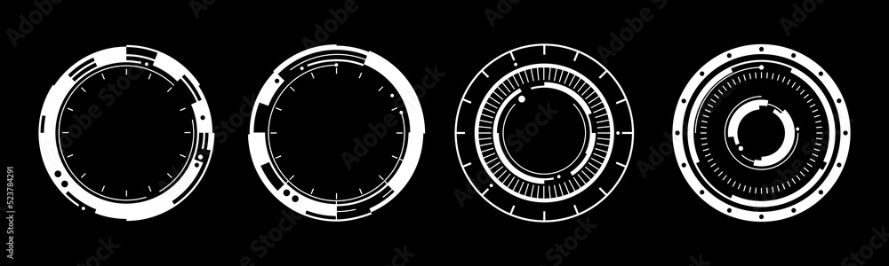 Fototapete high technology hud user interface. sci-fi futuristic display with detail for modern monitor screen 