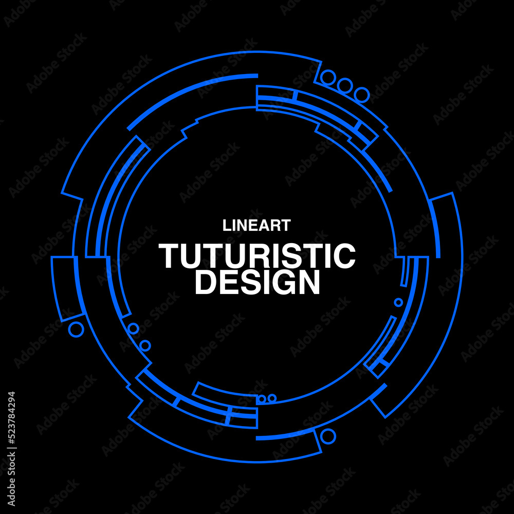 Poster High technology HUD user interface. sci-fi futuristic display with detail for modern monitor screen in vector. Target shape for element design illustration.